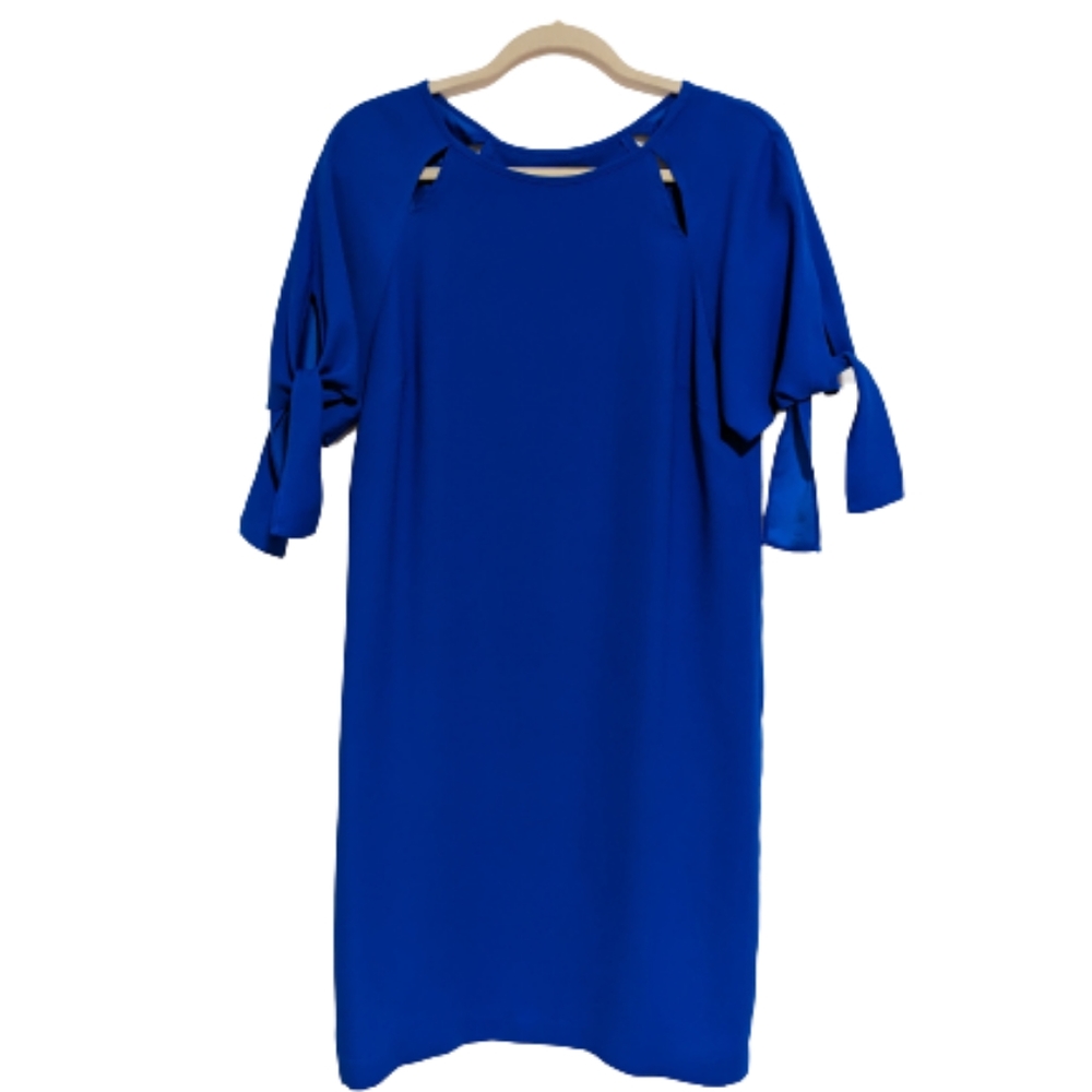 Banana Republic Dress with Cut Outs in Blue Size Medium Tall